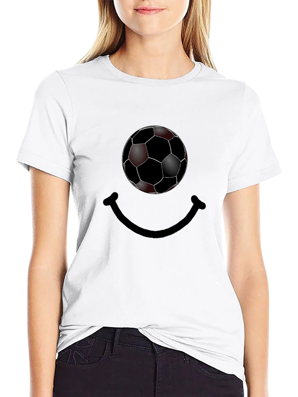 Soccer Ball Smile Graphic T-Shirt