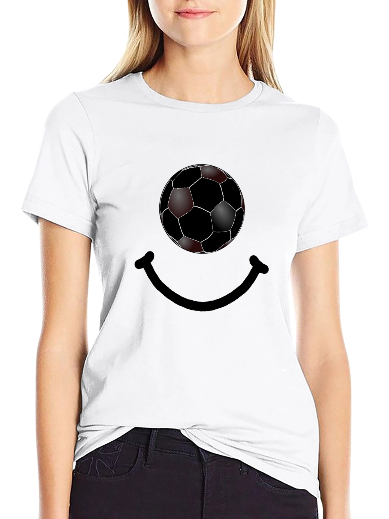 Soccer Ball Smile Graphic T-Shirt