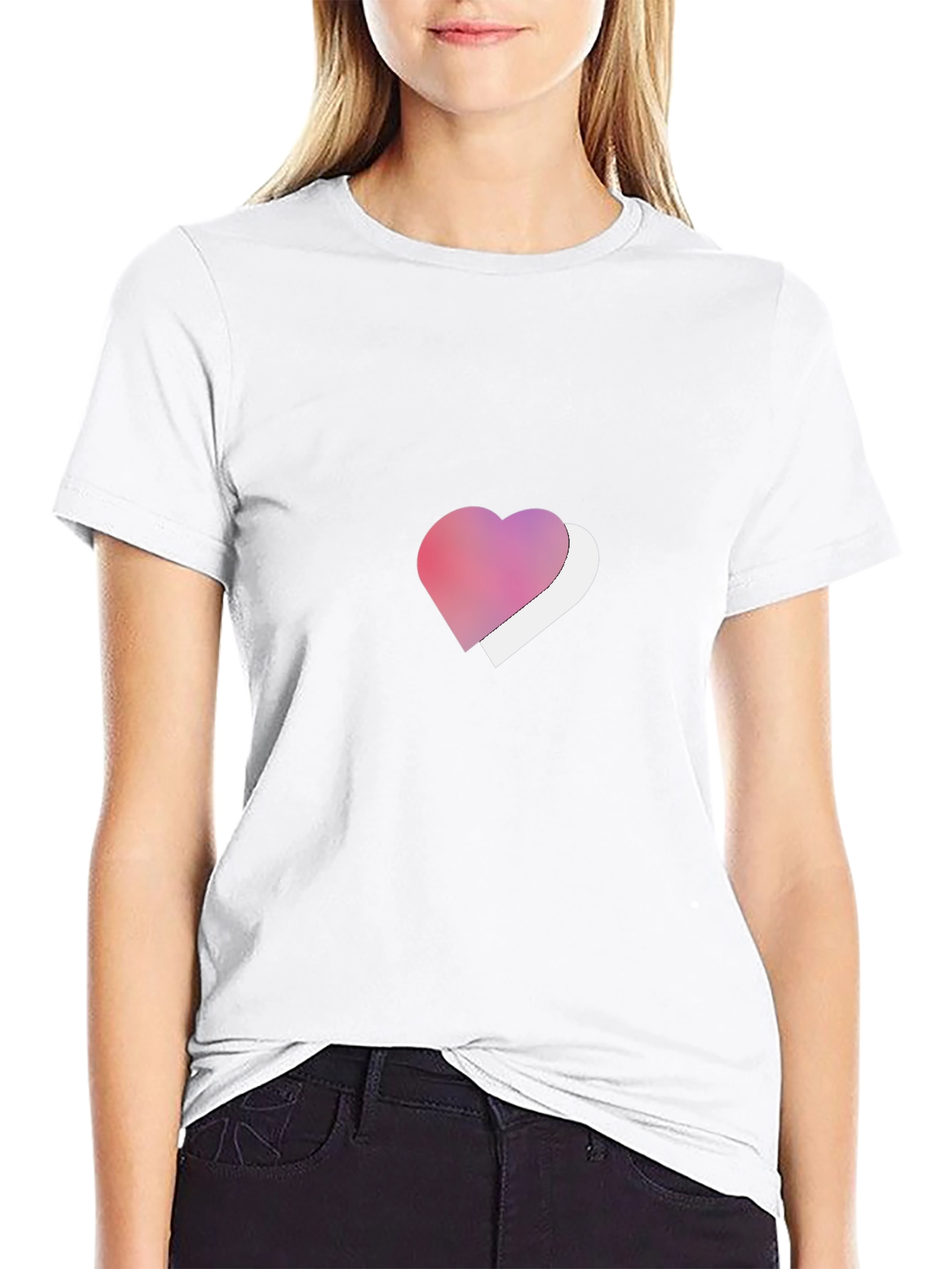 Heart Graphic Tee - Stylish Black T-Shirt
