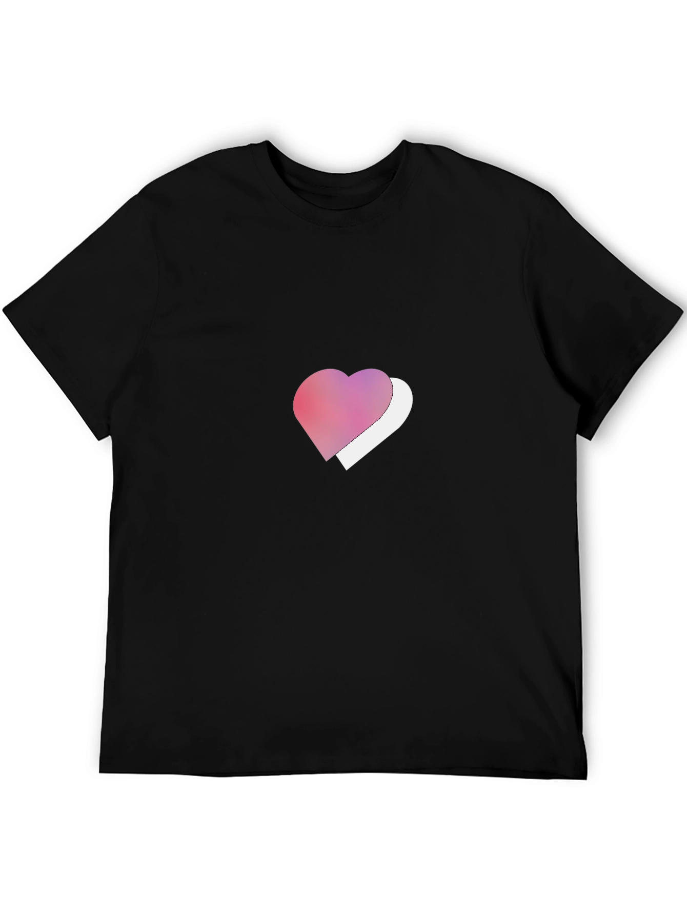 Heart Graphic Tee - Stylish Black T-Shirt