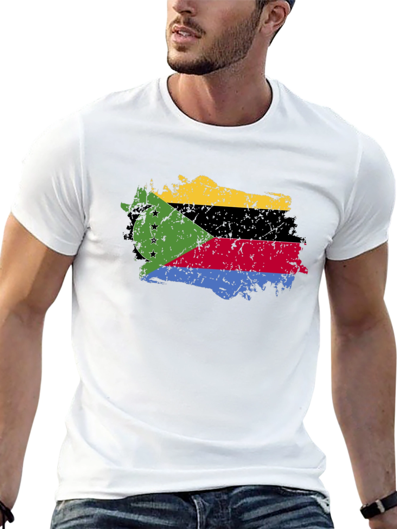 Comoros Flag Grunge T-Shirt