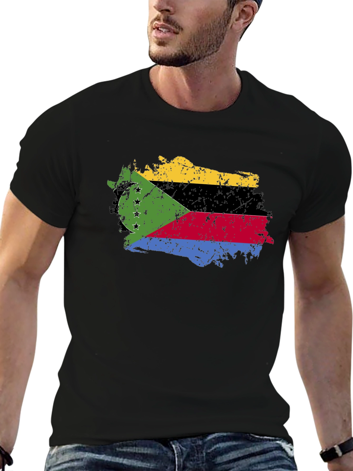 Comoros Flag Grunge T-Shirt