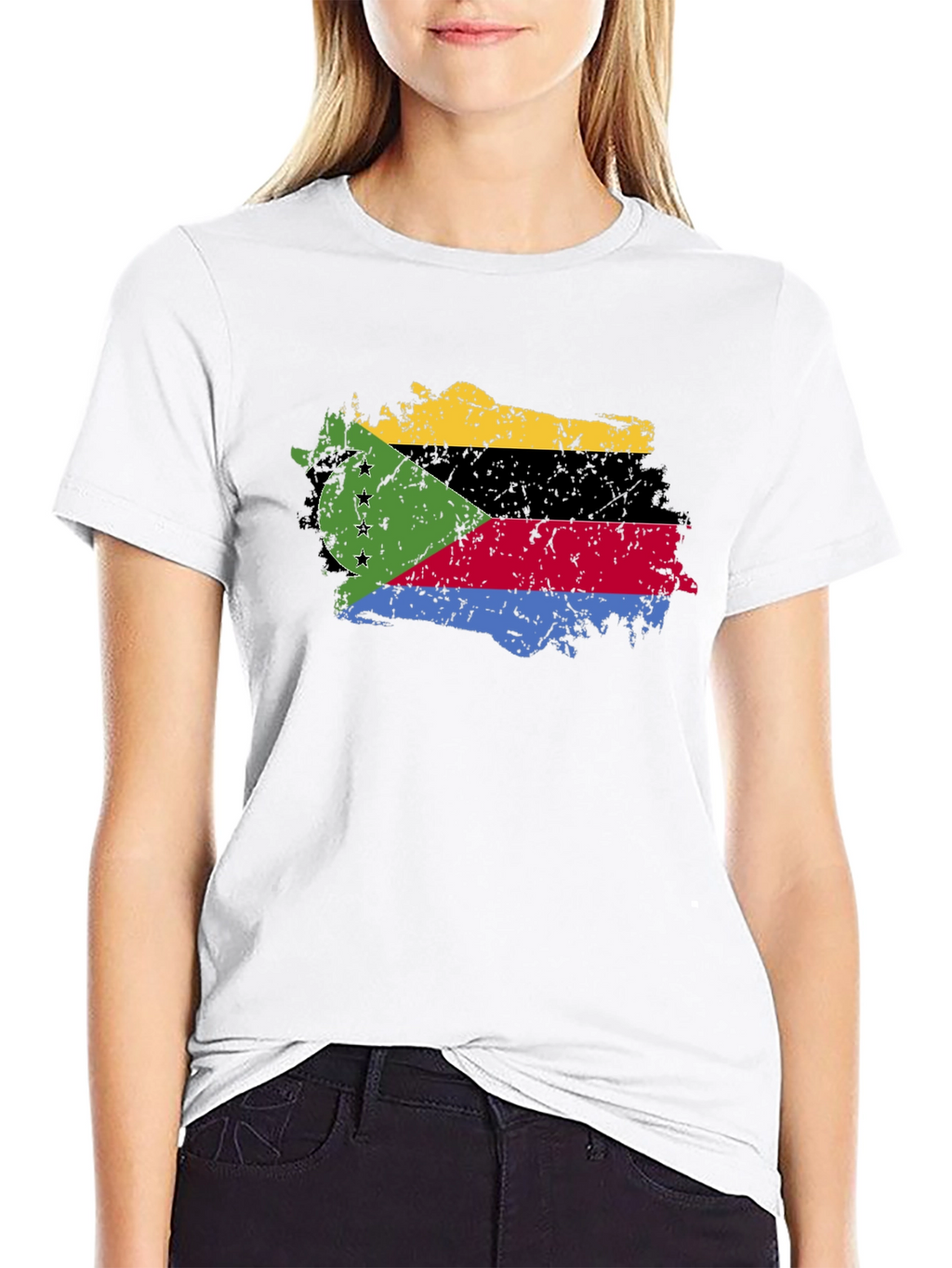 Comoros Flag Grunge T-Shirt