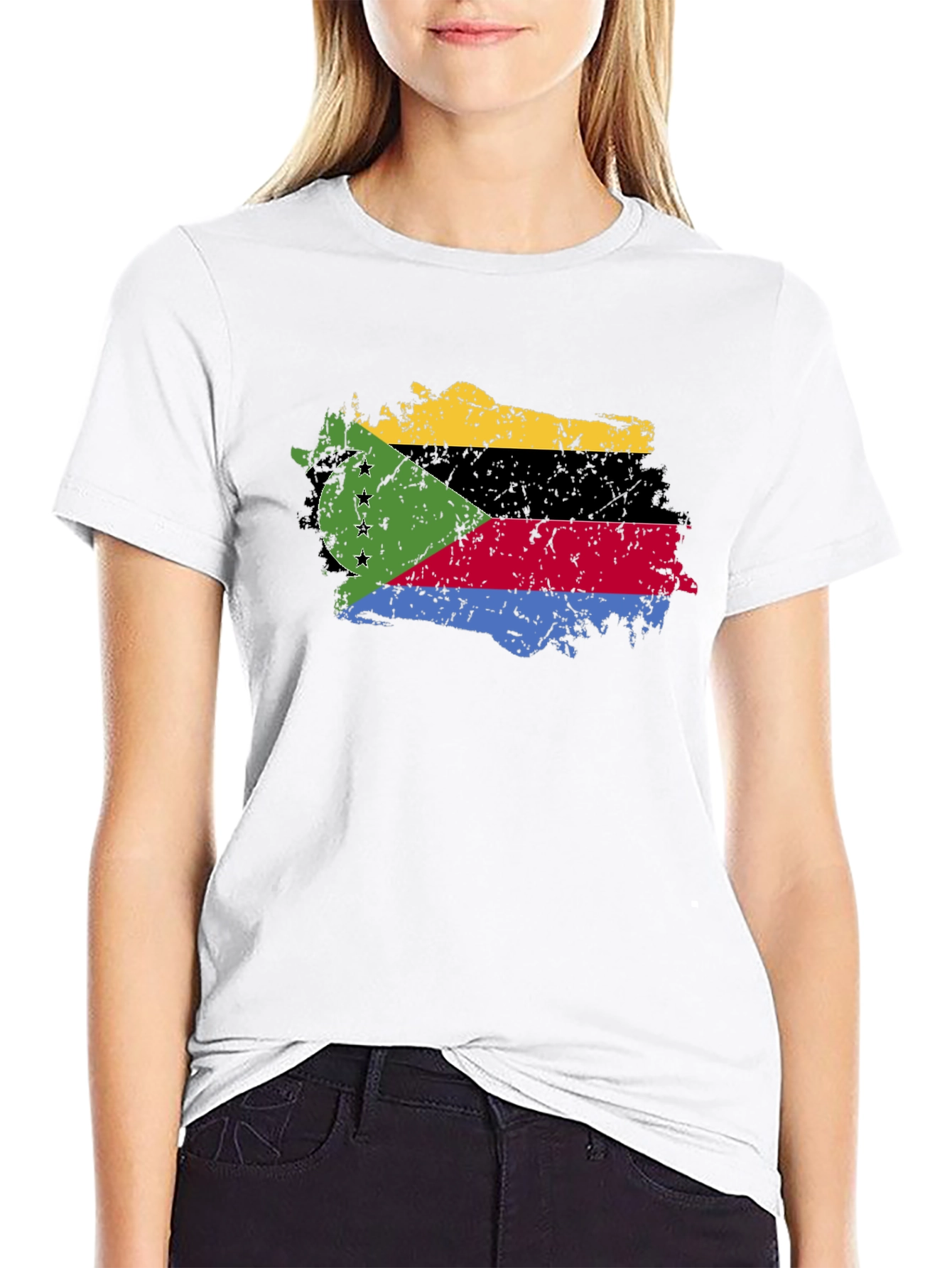 Comoros Flag Grunge T-Shirt