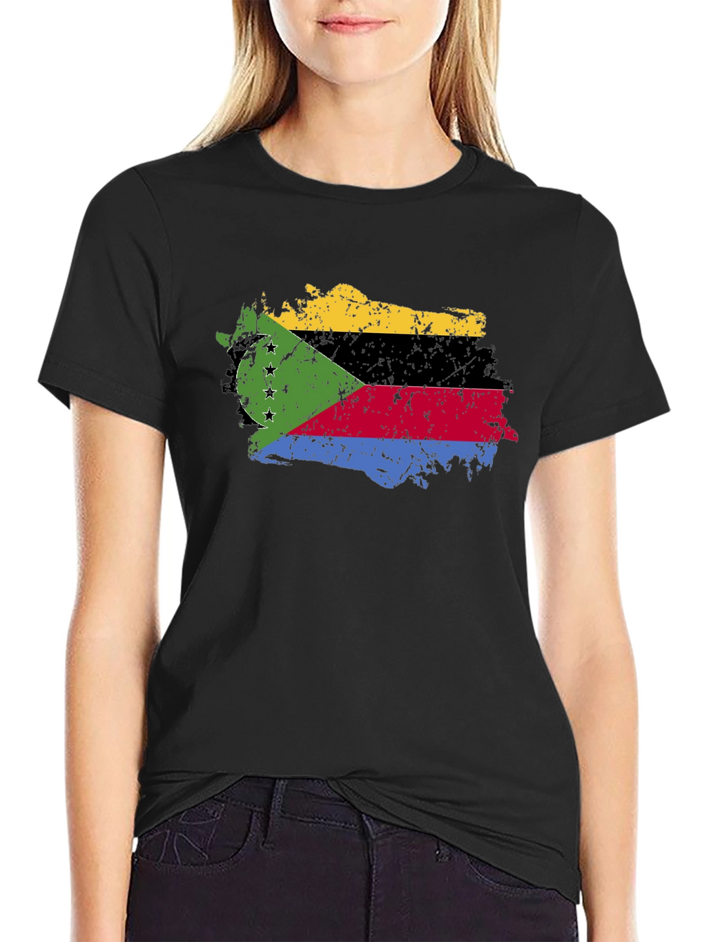 Comoros Flag Grunge T-Shirt