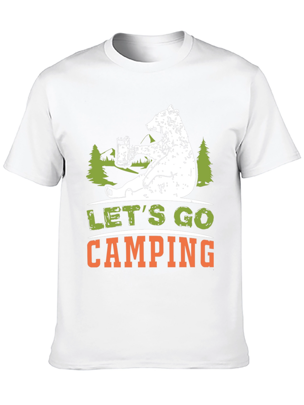 Lets Go Camping Bear Graphic T-Shirt