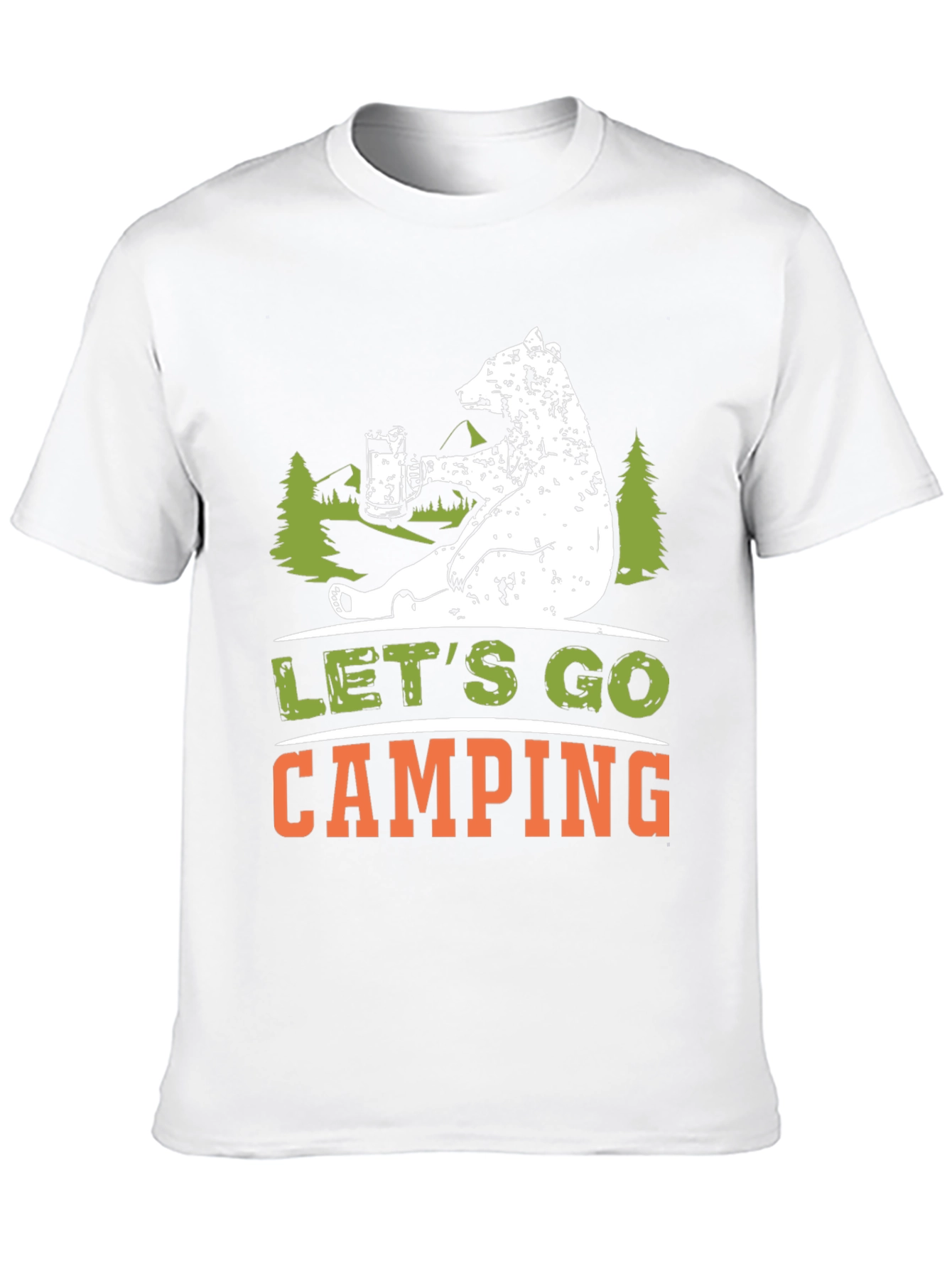Lets Go Camping Bear Graphic T-Shirt