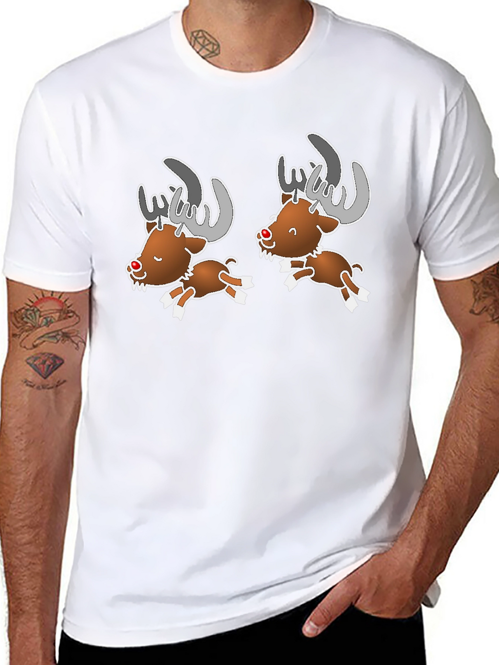 Cartoon Reindeer Graphic Tee