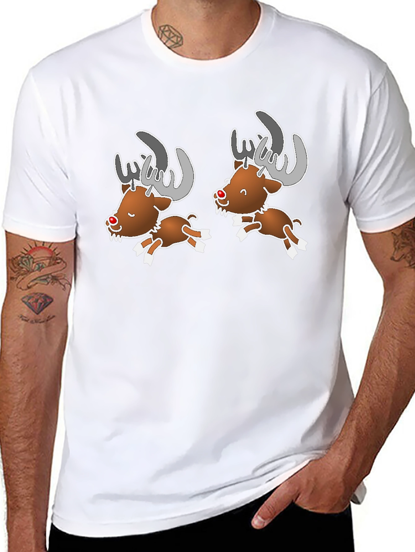 Cartoon Reindeer Graphic Tee