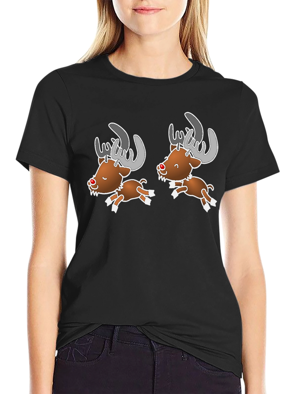 Cartoon Reindeer Graphic Tee