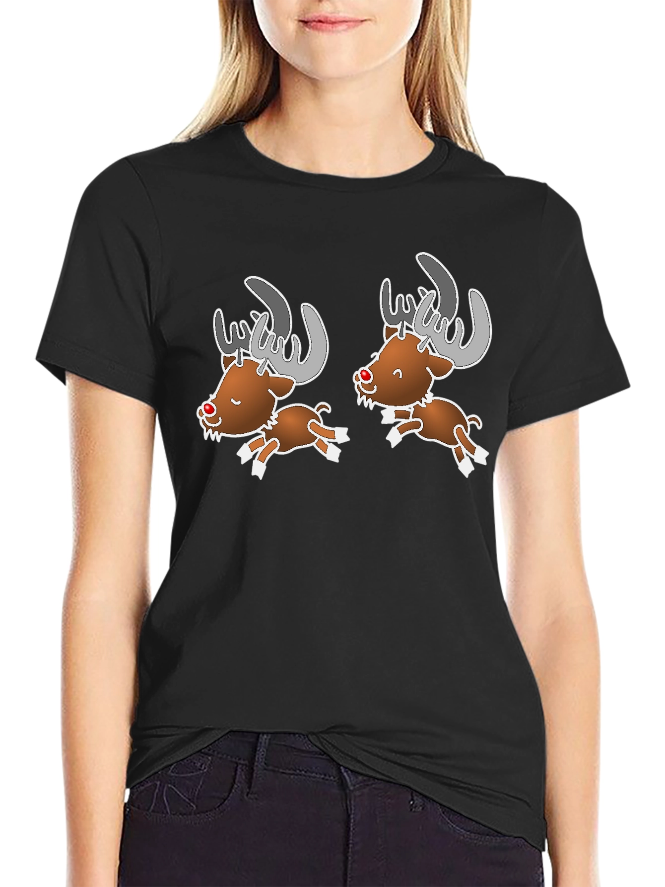 Cartoon Reindeer Graphic Tee