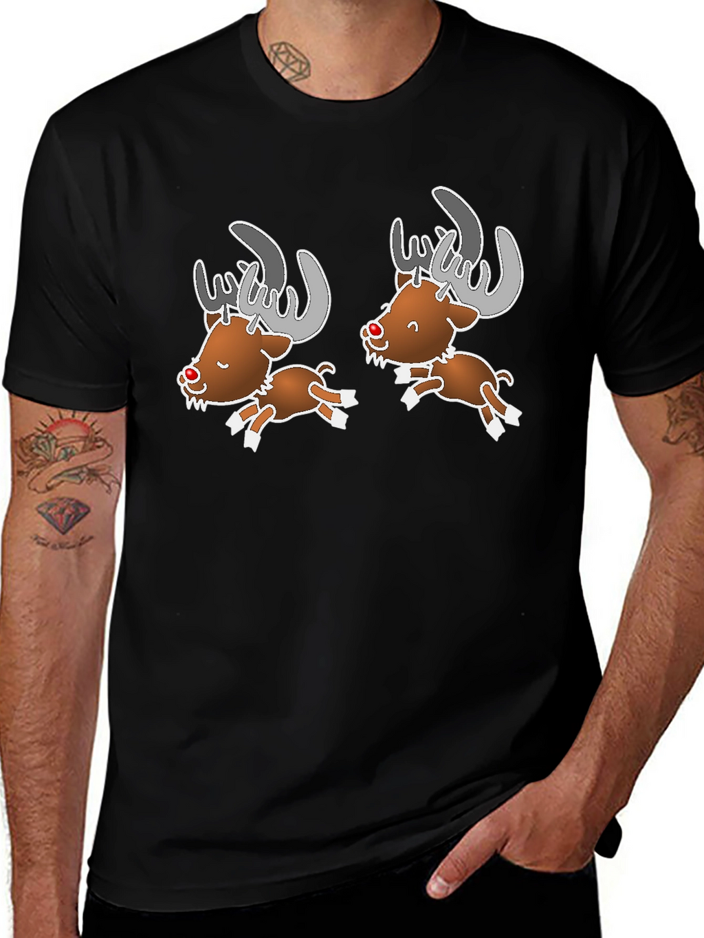 Cartoon Reindeer Graphic Tee