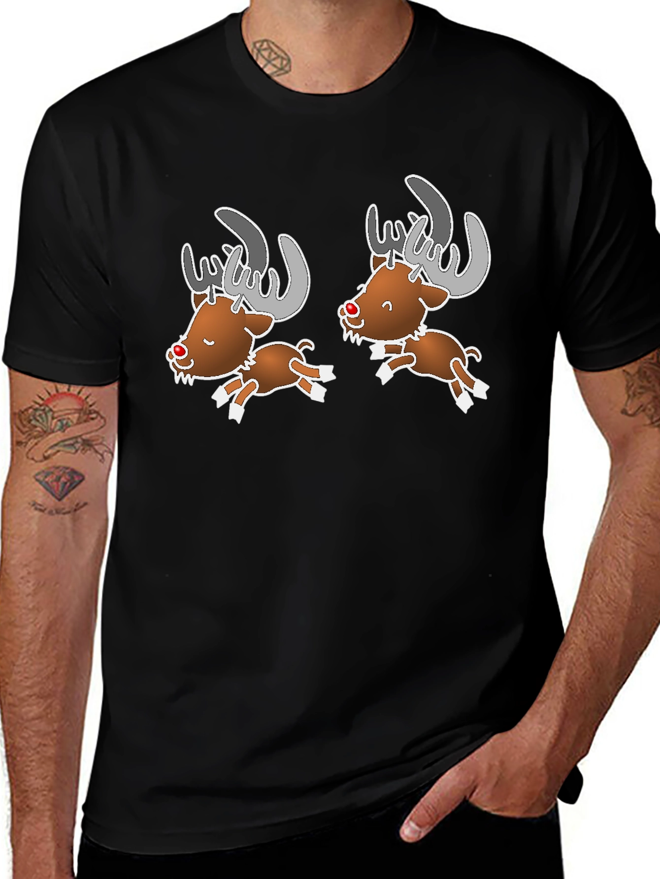 Cartoon Reindeer Graphic Tee
