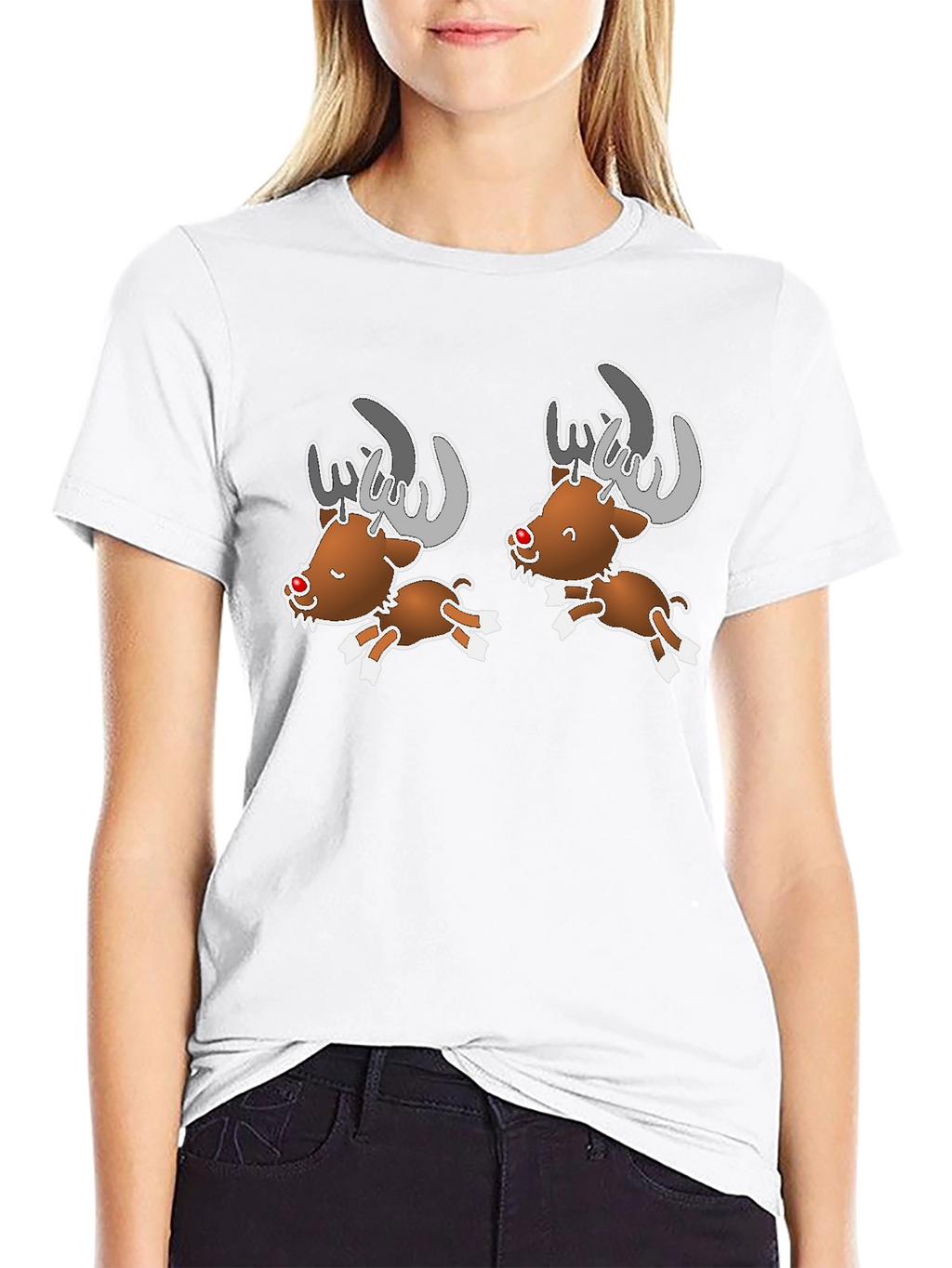 Cartoon Reindeer Graphic Tee