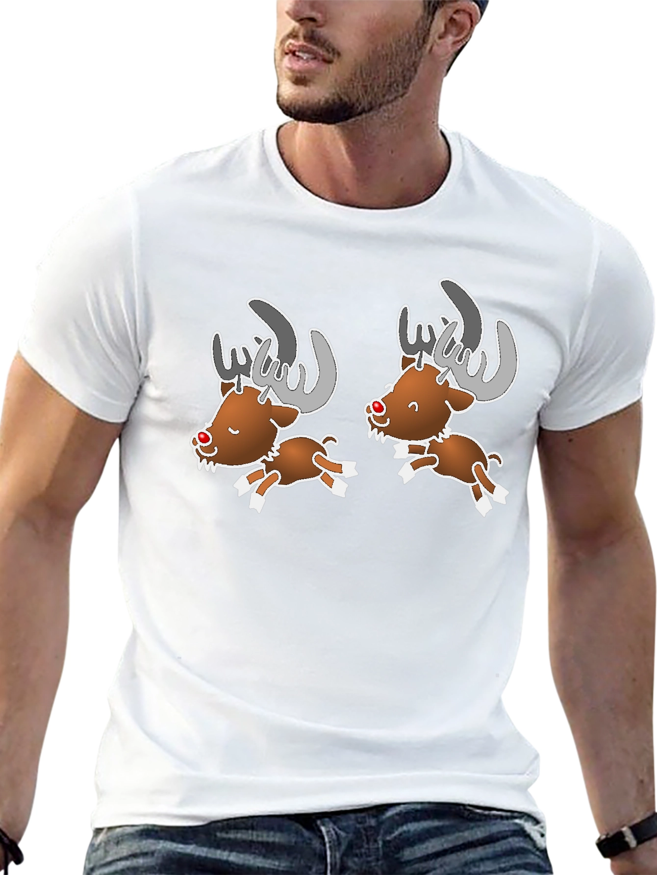 Cartoon Reindeer Graphic Tee