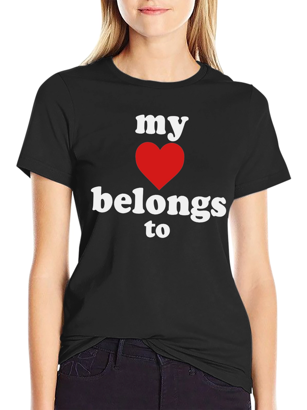 My Heart Belongs To T-Shirt - Black