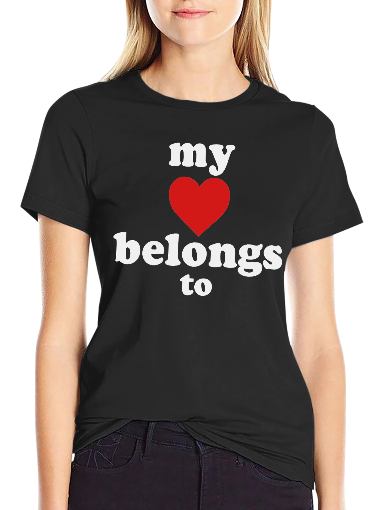 My Heart Belongs To T-Shirt - Black