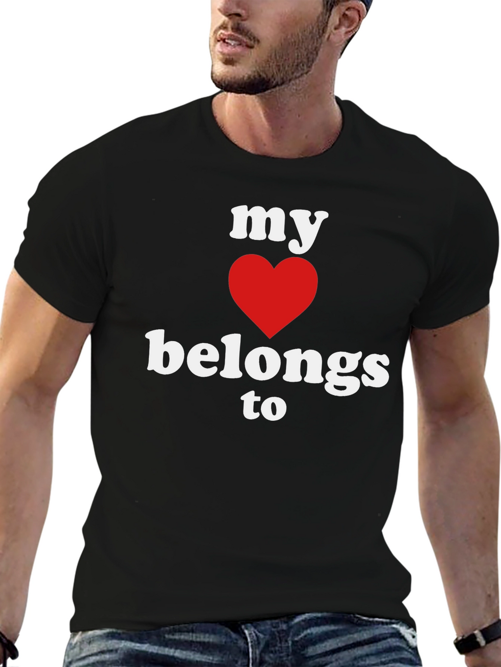 My Heart Belongs To T-Shirt - Black