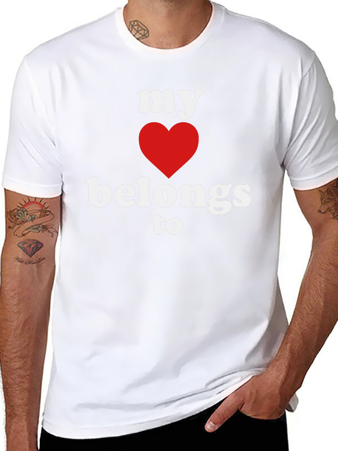 My Heart Belongs To T-Shirt - Black