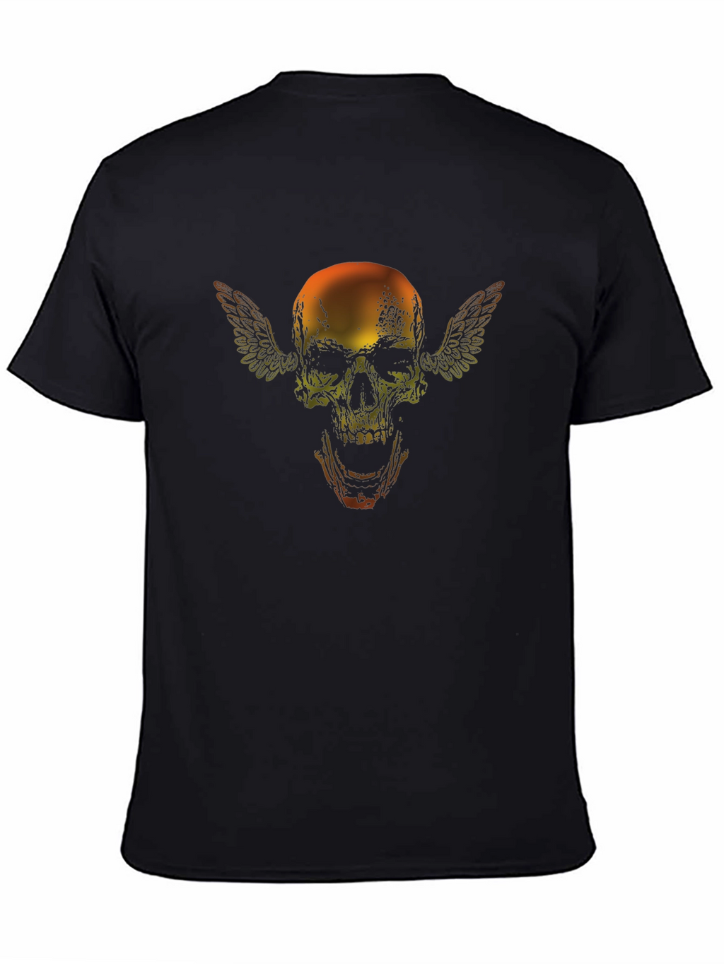 Skull with Wings Graphic Black T-Shirt
