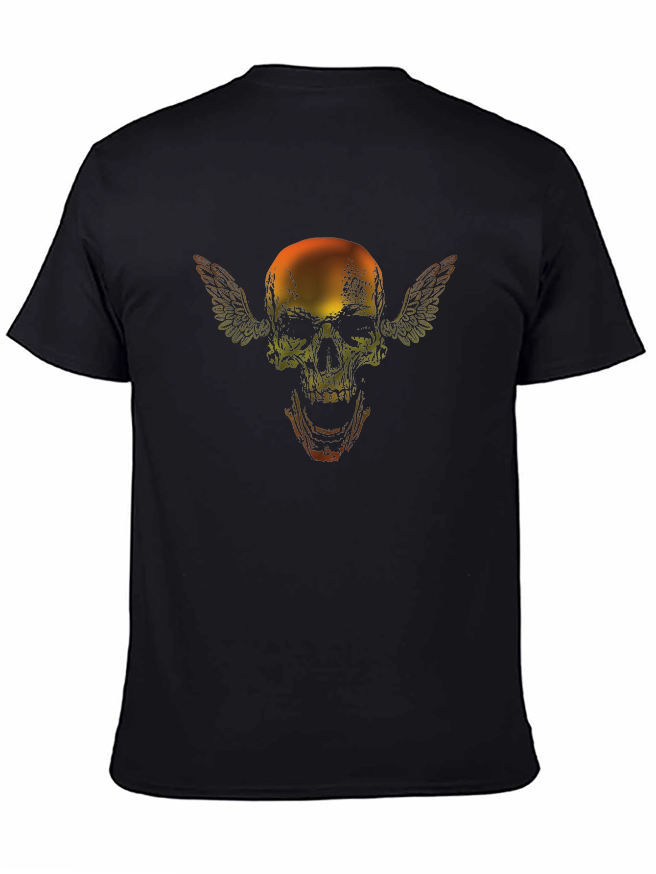 Skull with Wings Graphic Black T-Shirt