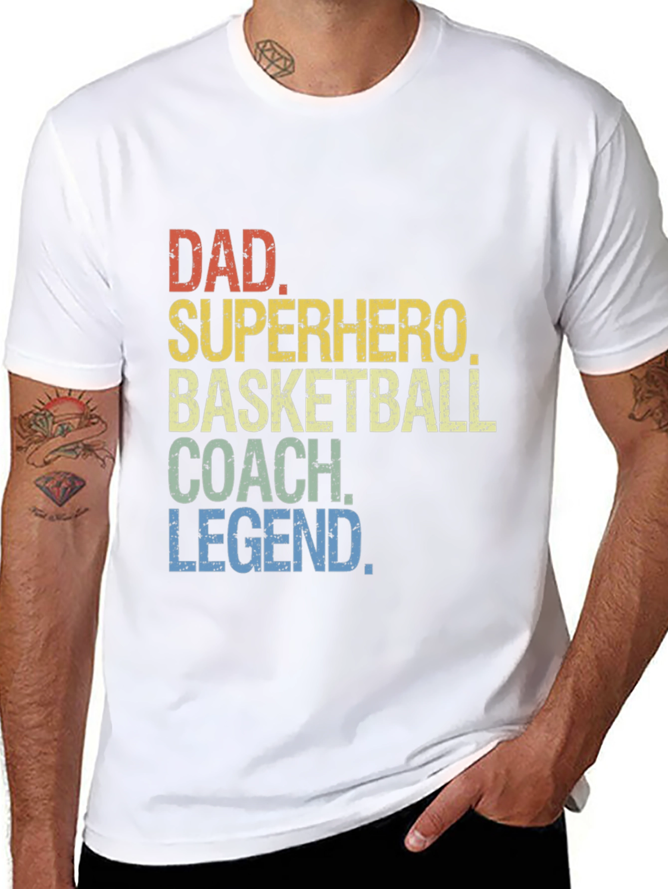 Dad Superhero Basketball Coach Legend T-Shirt