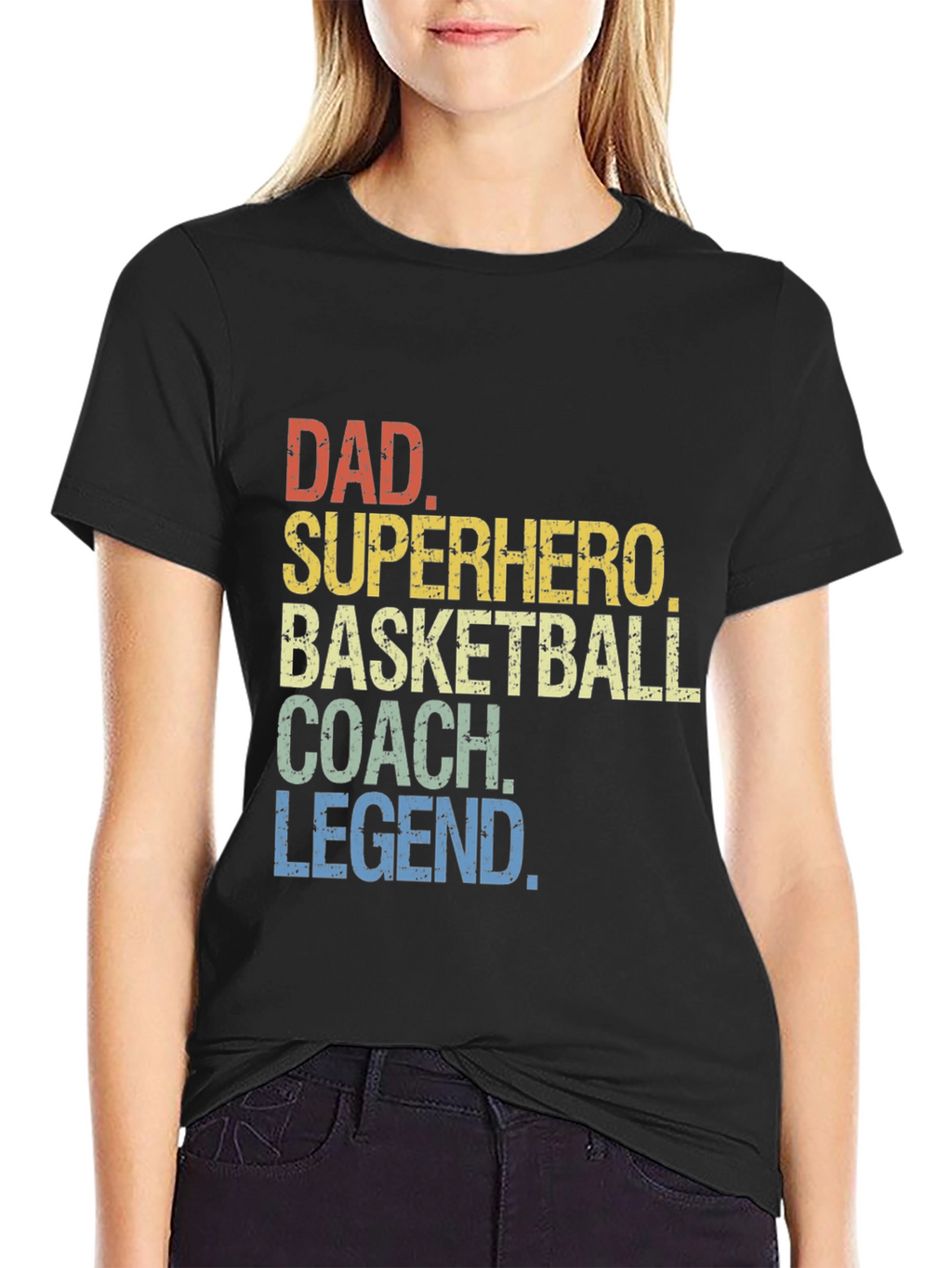 Dad Superhero Basketball Coach Legend T-Shirt