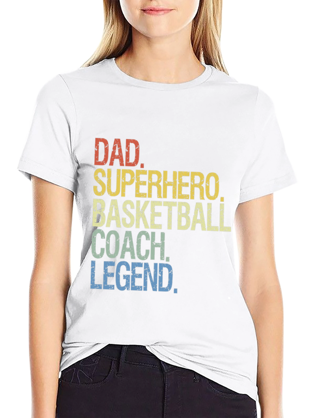 Dad Superhero Basketball Coach Legend T-Shirt