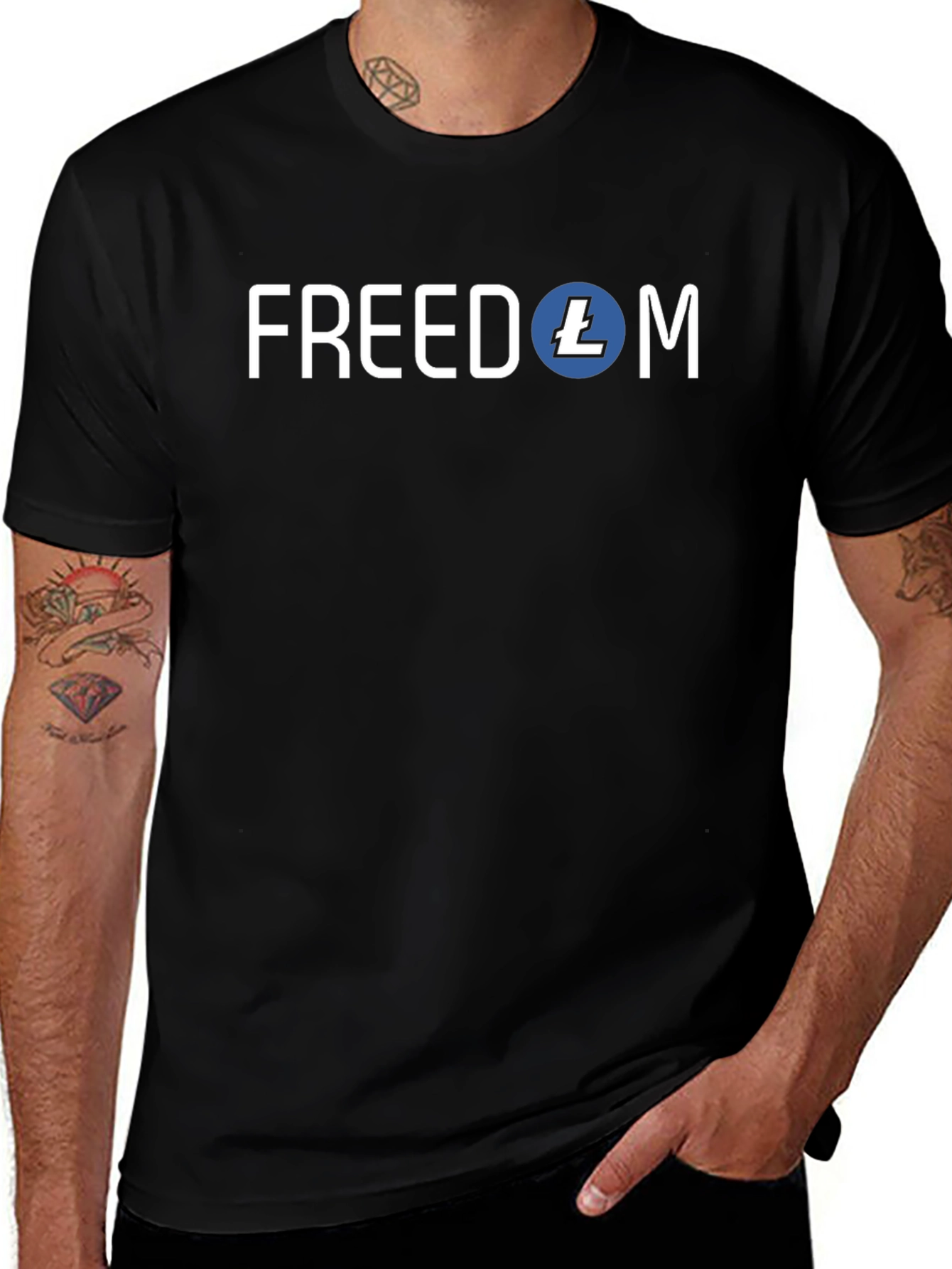 Freedom Litecoin Crypto T-Shirt - Black
