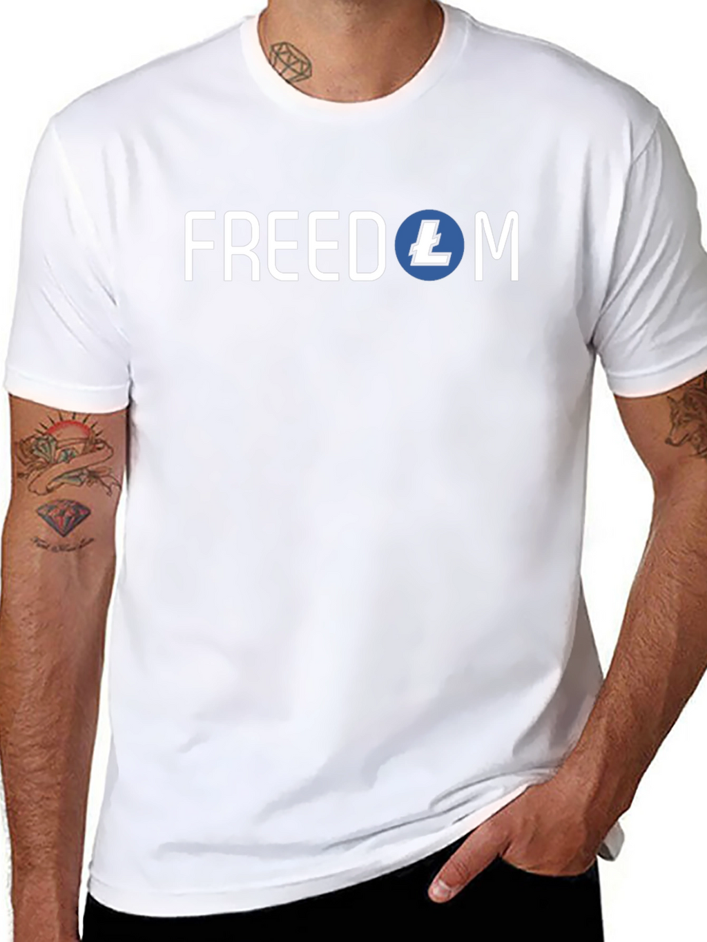 Freedom Litecoin Crypto T-Shirt - Black