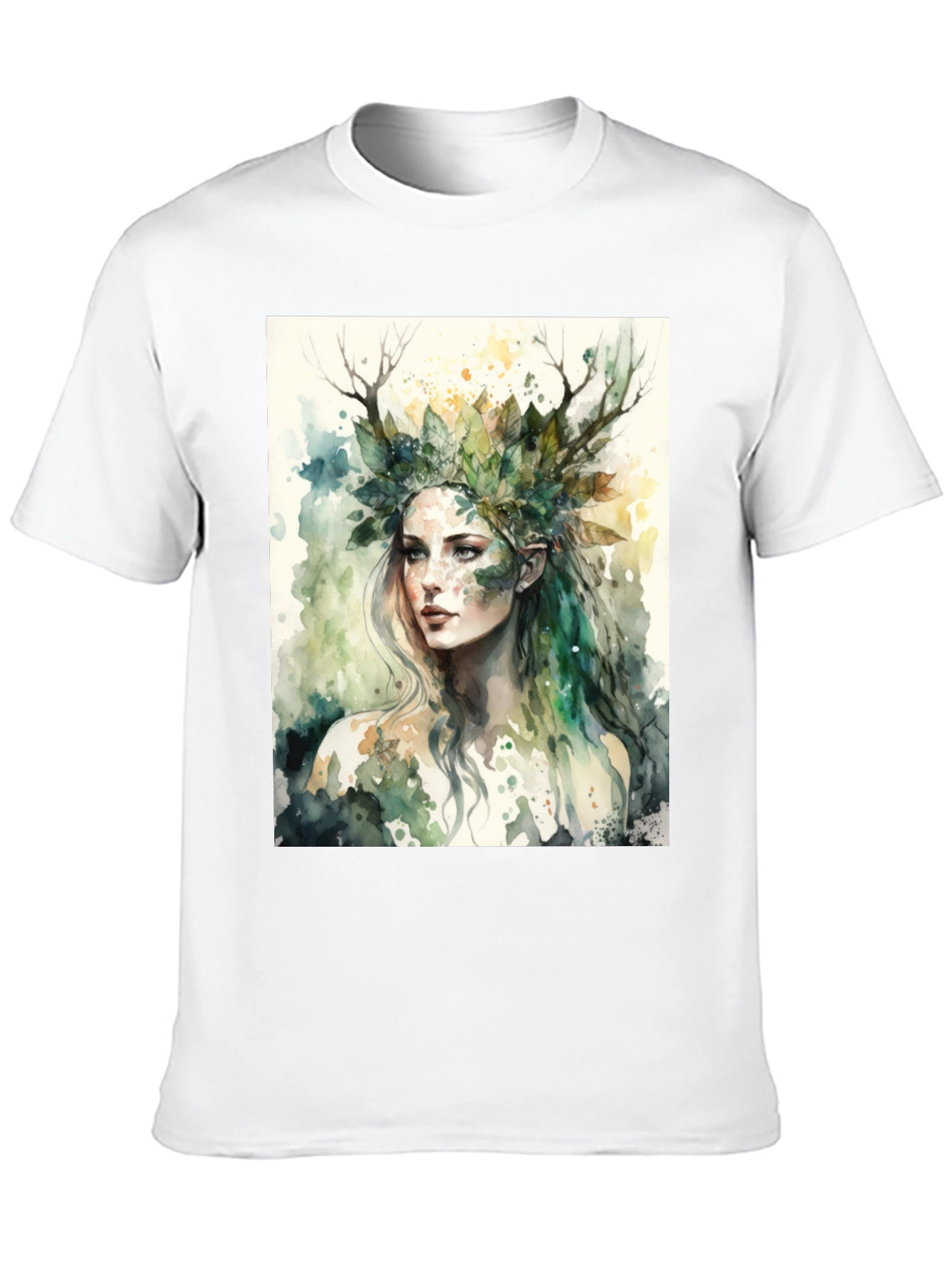 Nature Goddess Graphic Tee - Black Cotton T-Shirt