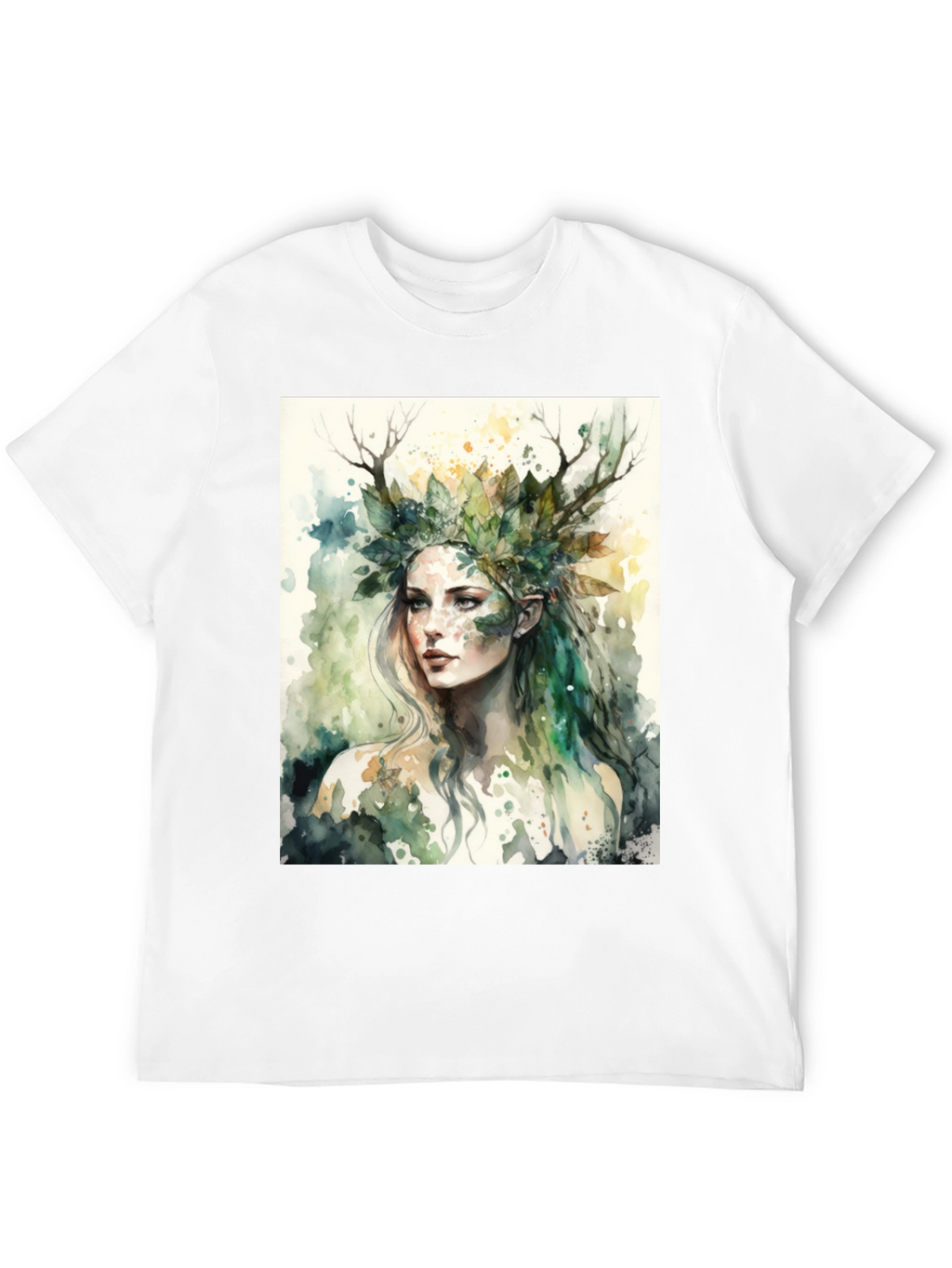 Nature Goddess Graphic Tee - Black Cotton T-Shirt