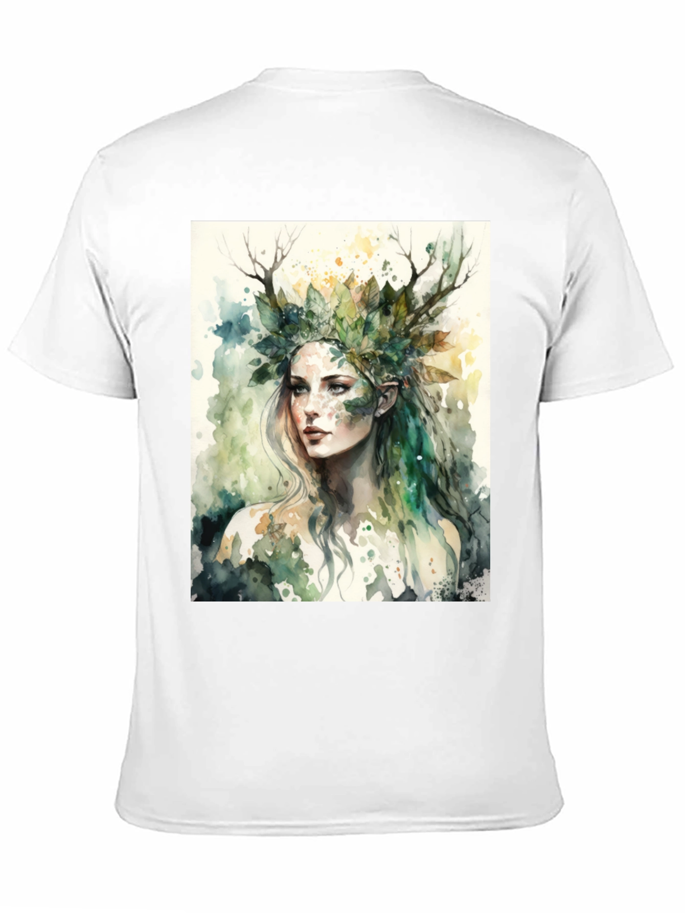 Nature Goddess Graphic Tee - Black Cotton T-Shirt