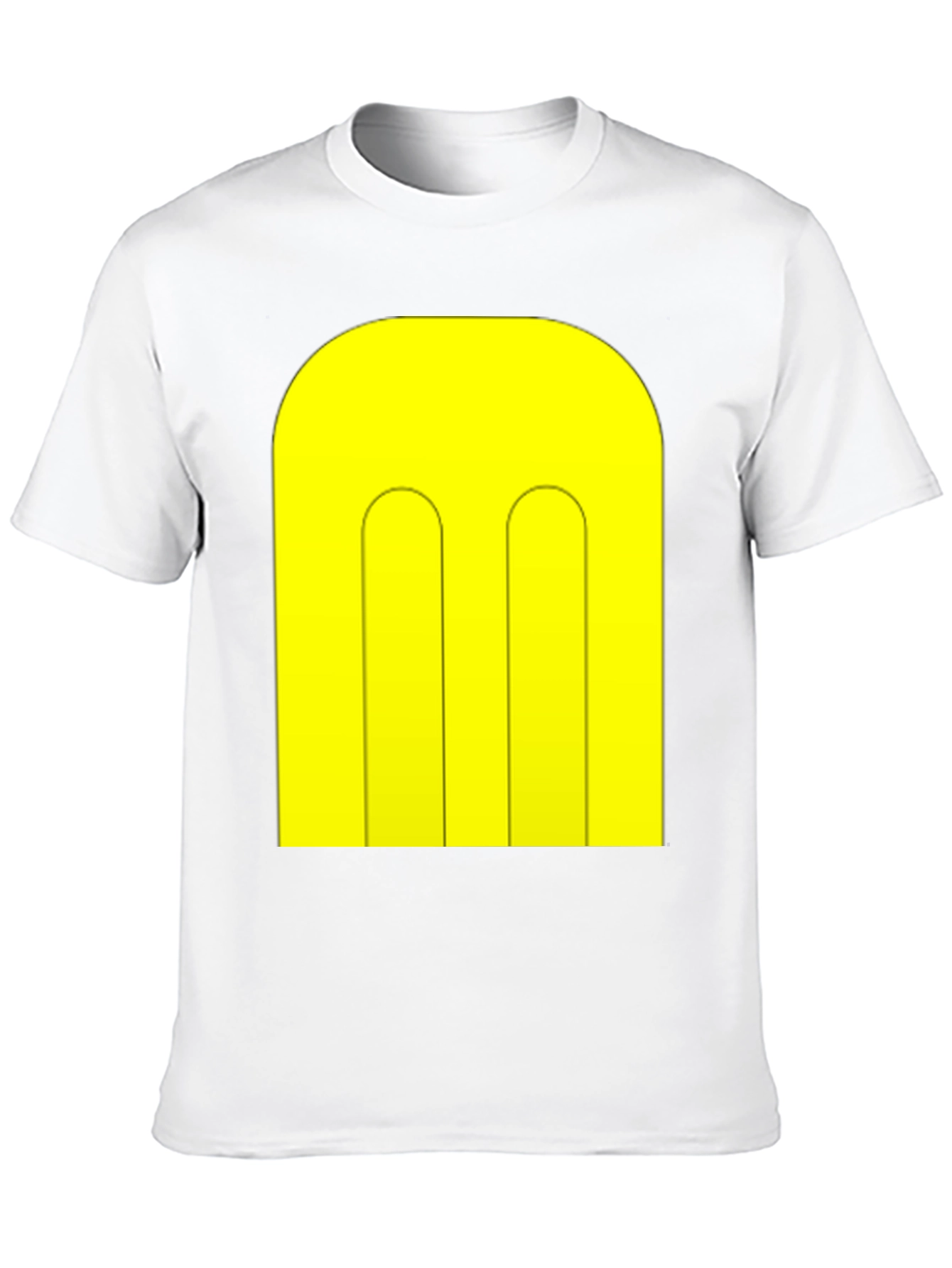 Abstract Yellow Pattern Black T-Shirt