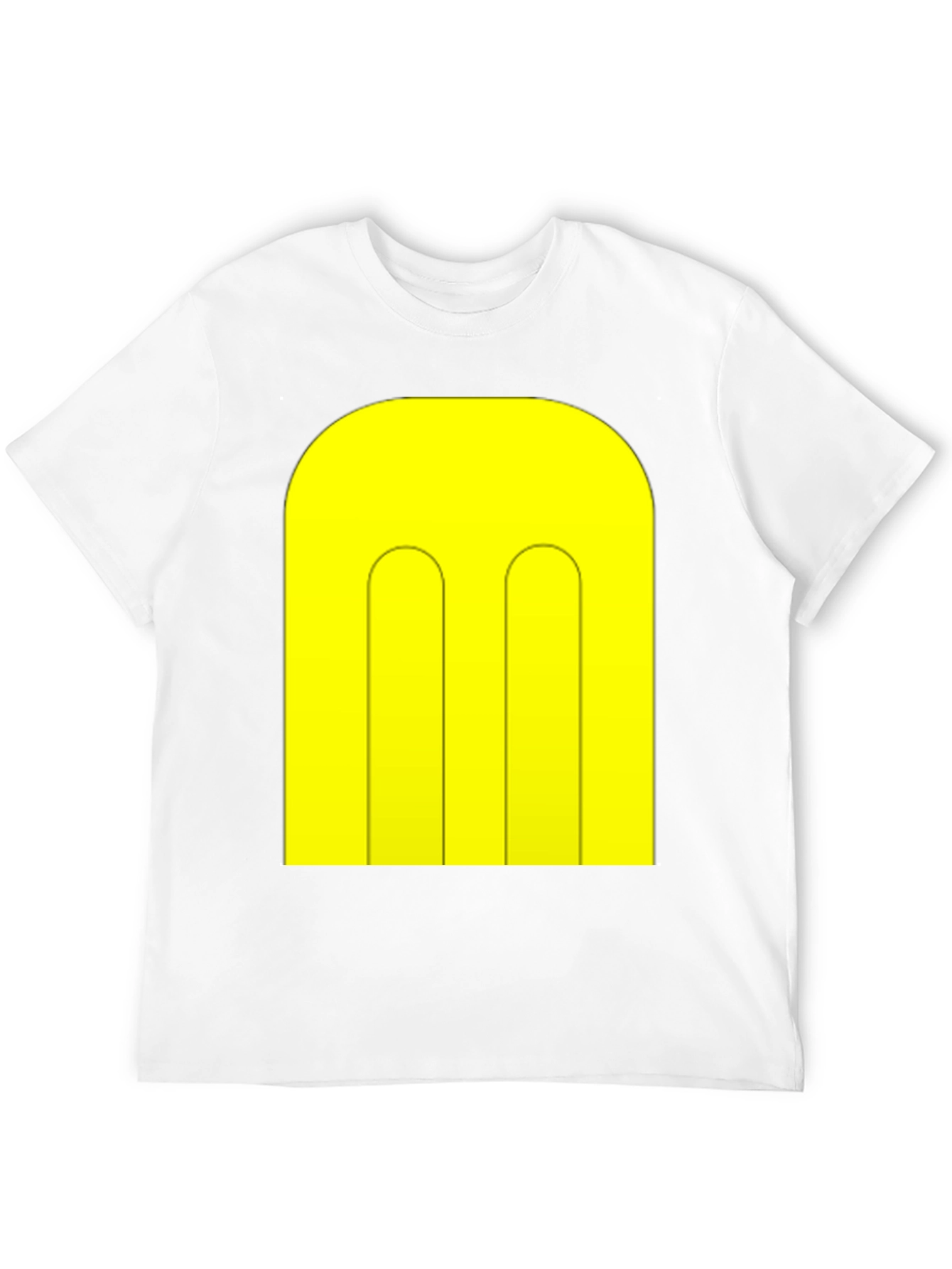 Abstract Yellow Pattern Black T-Shirt