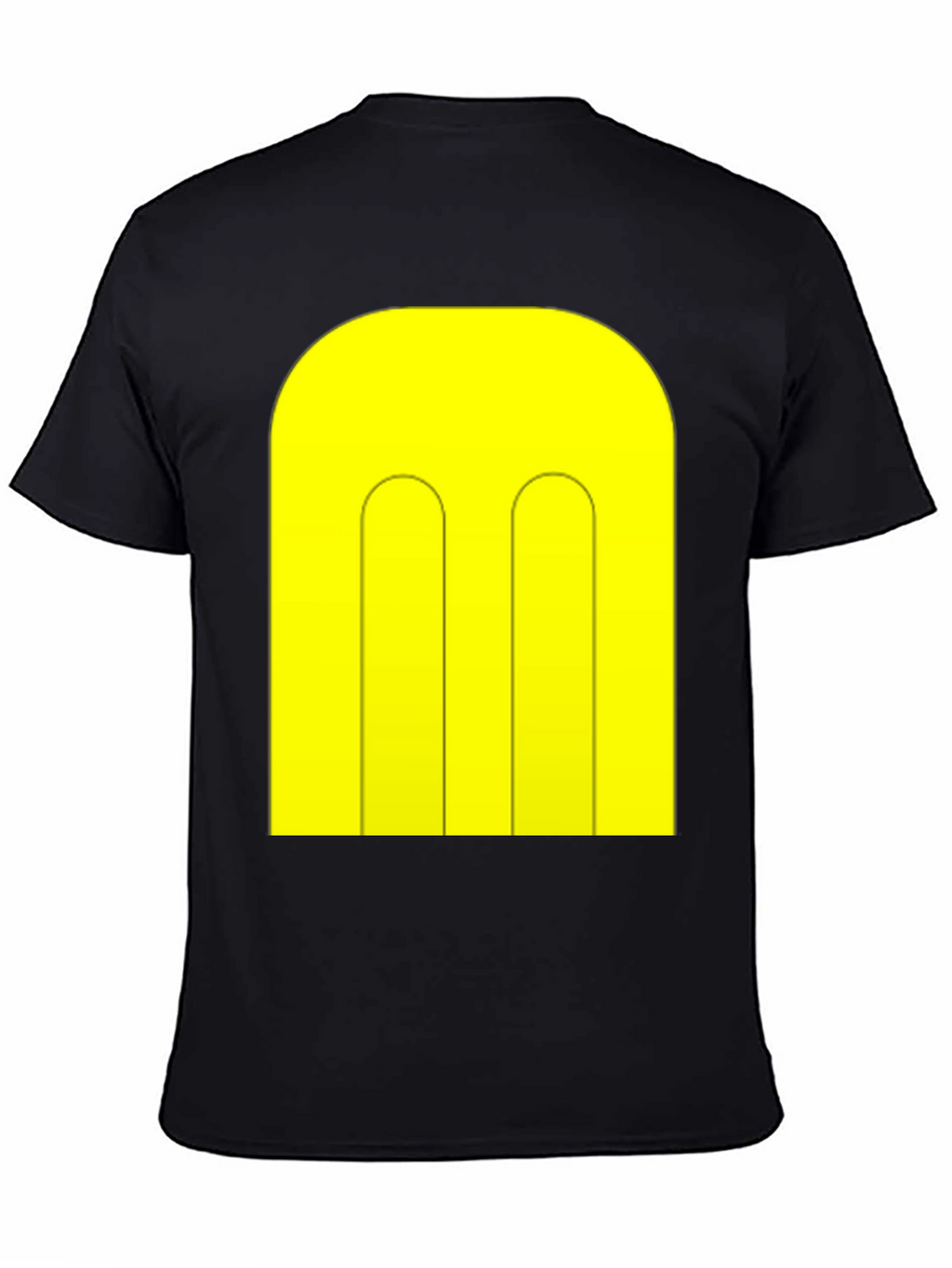 Abstract Yellow Pattern Black T-Shirt