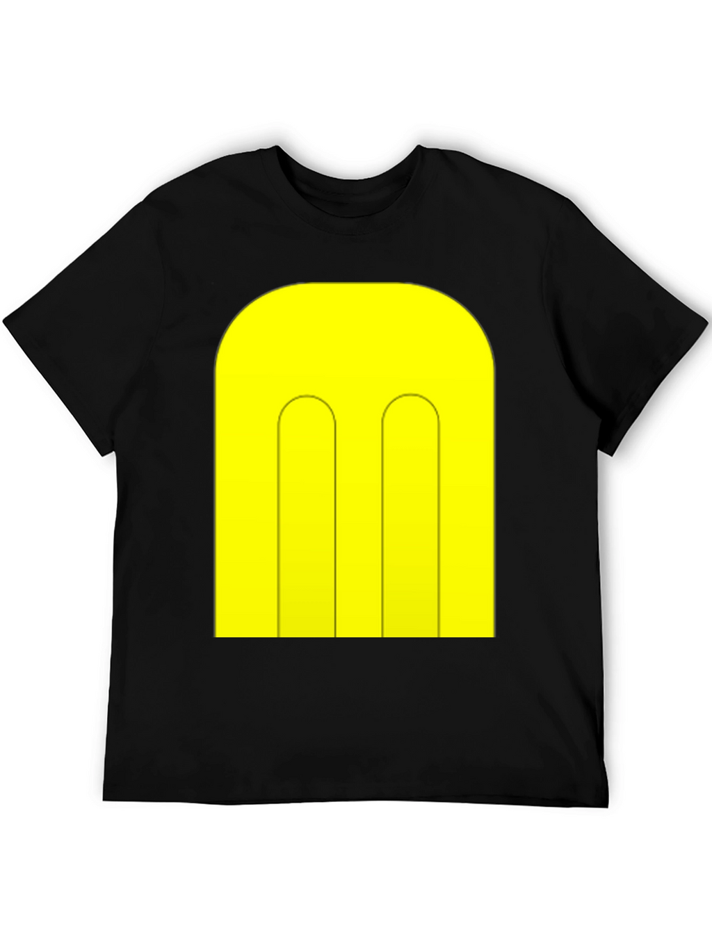 Abstract Yellow Pattern Black T-Shirt