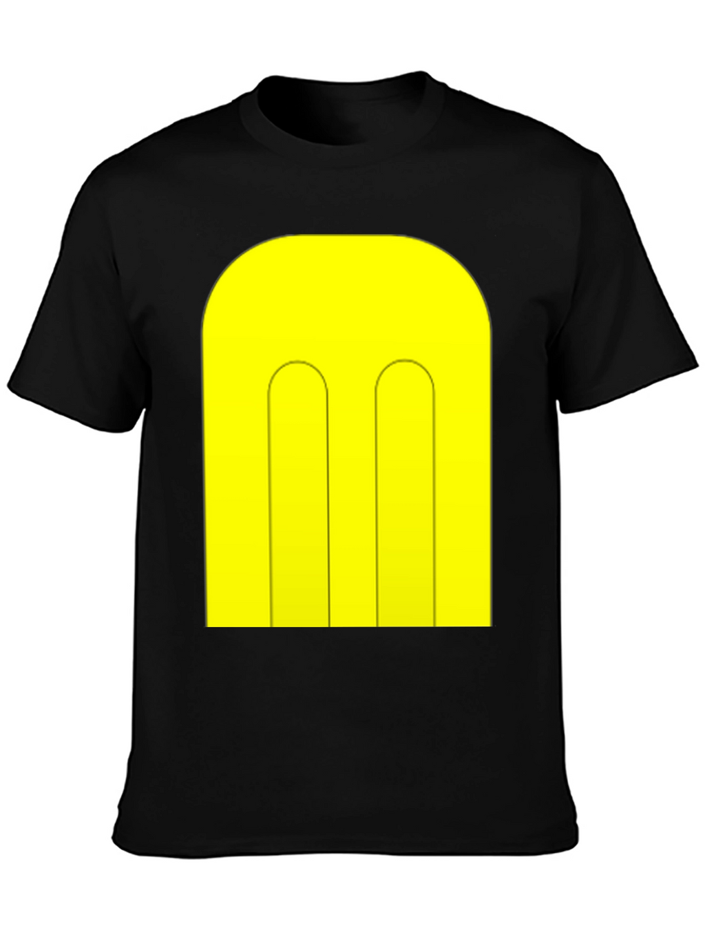 Abstract Yellow Pattern Black T-Shirt