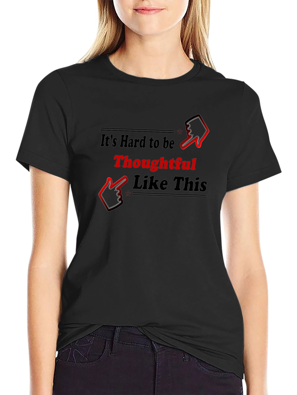 Thoughtful Graphic T-Shirt - Black