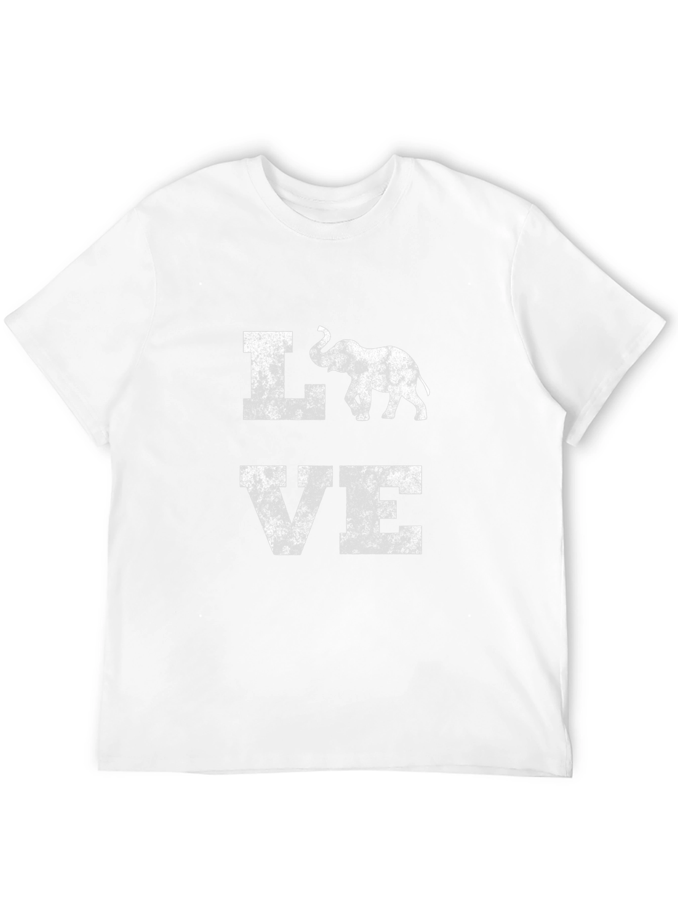 Love Elephant Graphic Print Black T-Shirt
