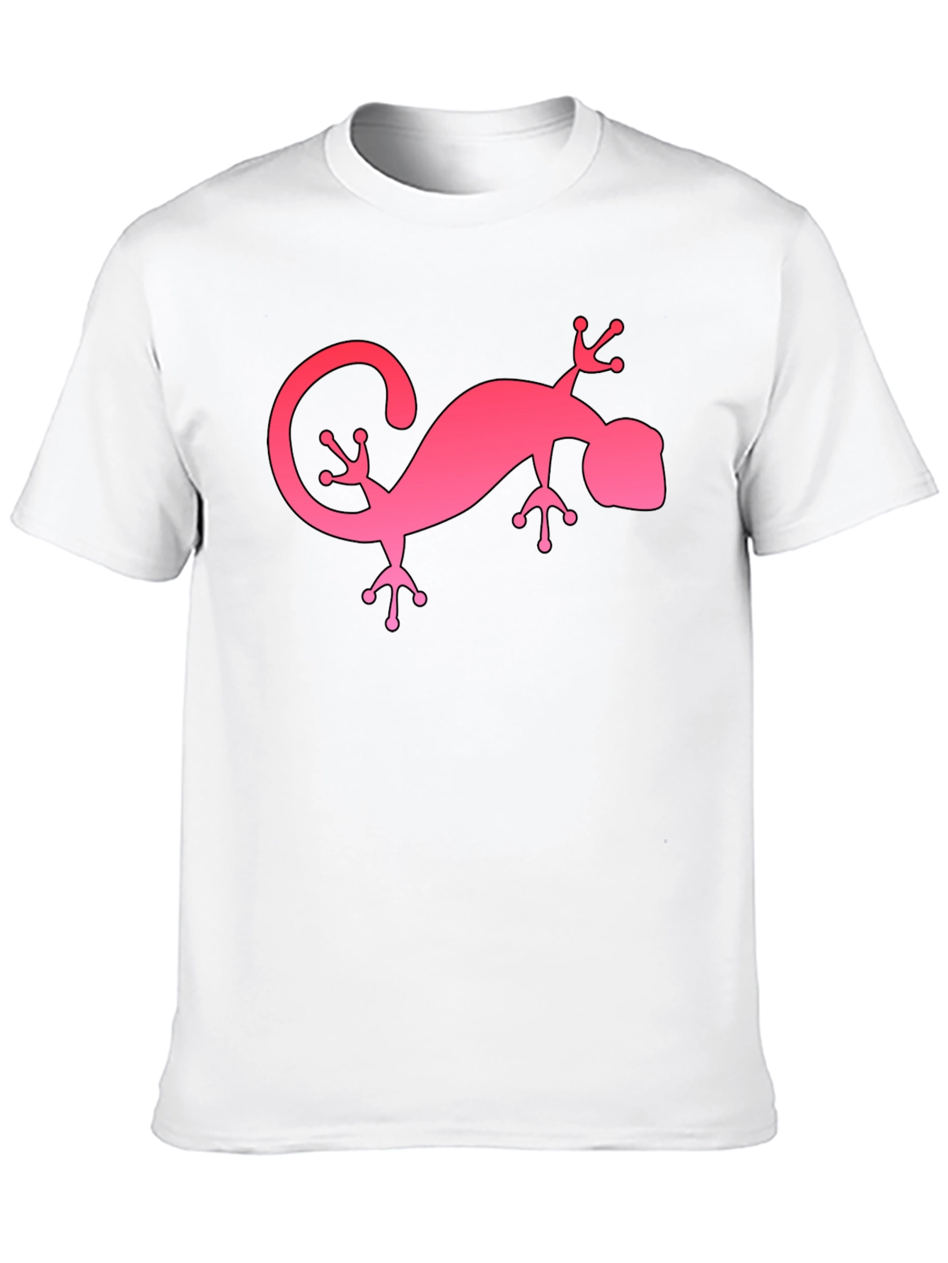 Pink Gecko Graphic Black T-Shirt