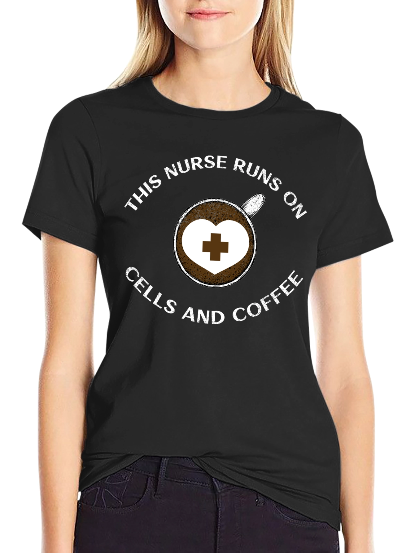 Nurse Coffee T-Shirt - Runs on Cells and Coffee
