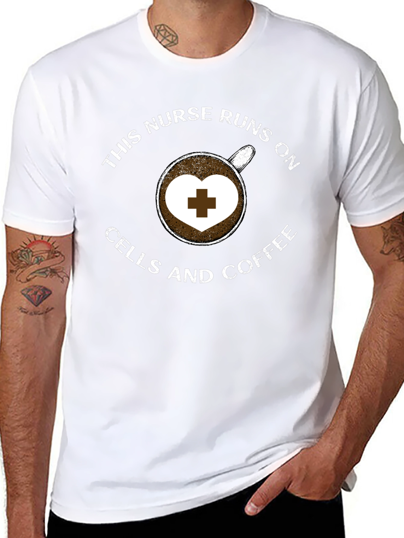 Nurse Coffee T-Shirt - Runs on Cells and Coffee