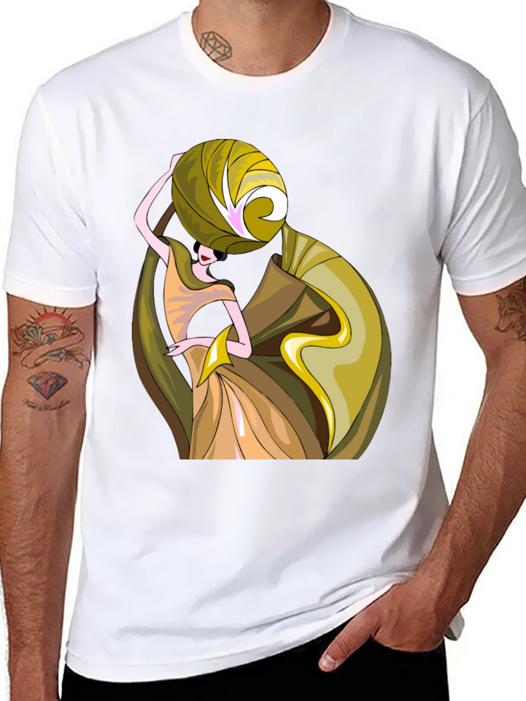 Art Deco Womens Graphic T-Shirt - Black