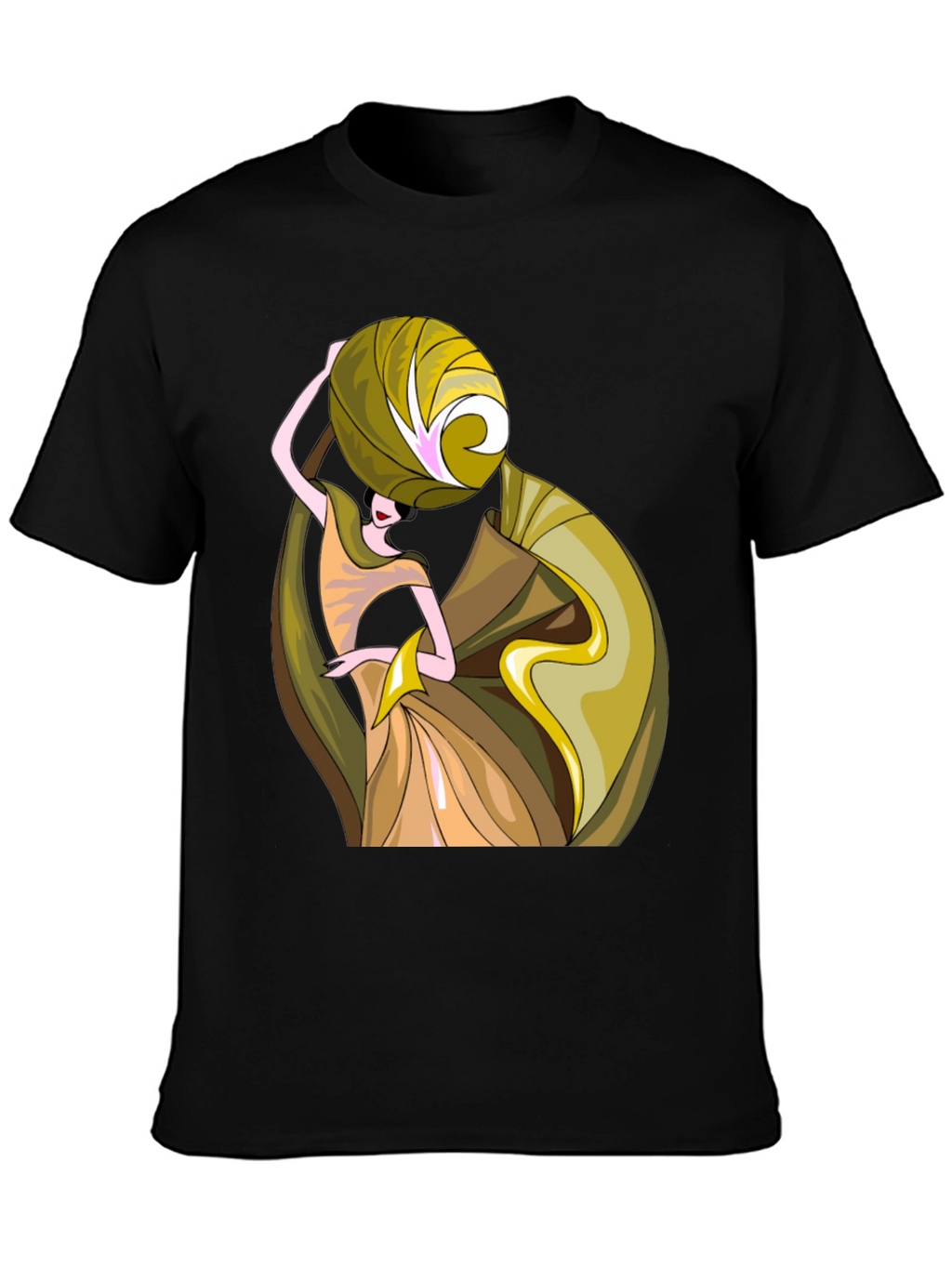 Art Deco Womens Graphic T-Shirt - Black
