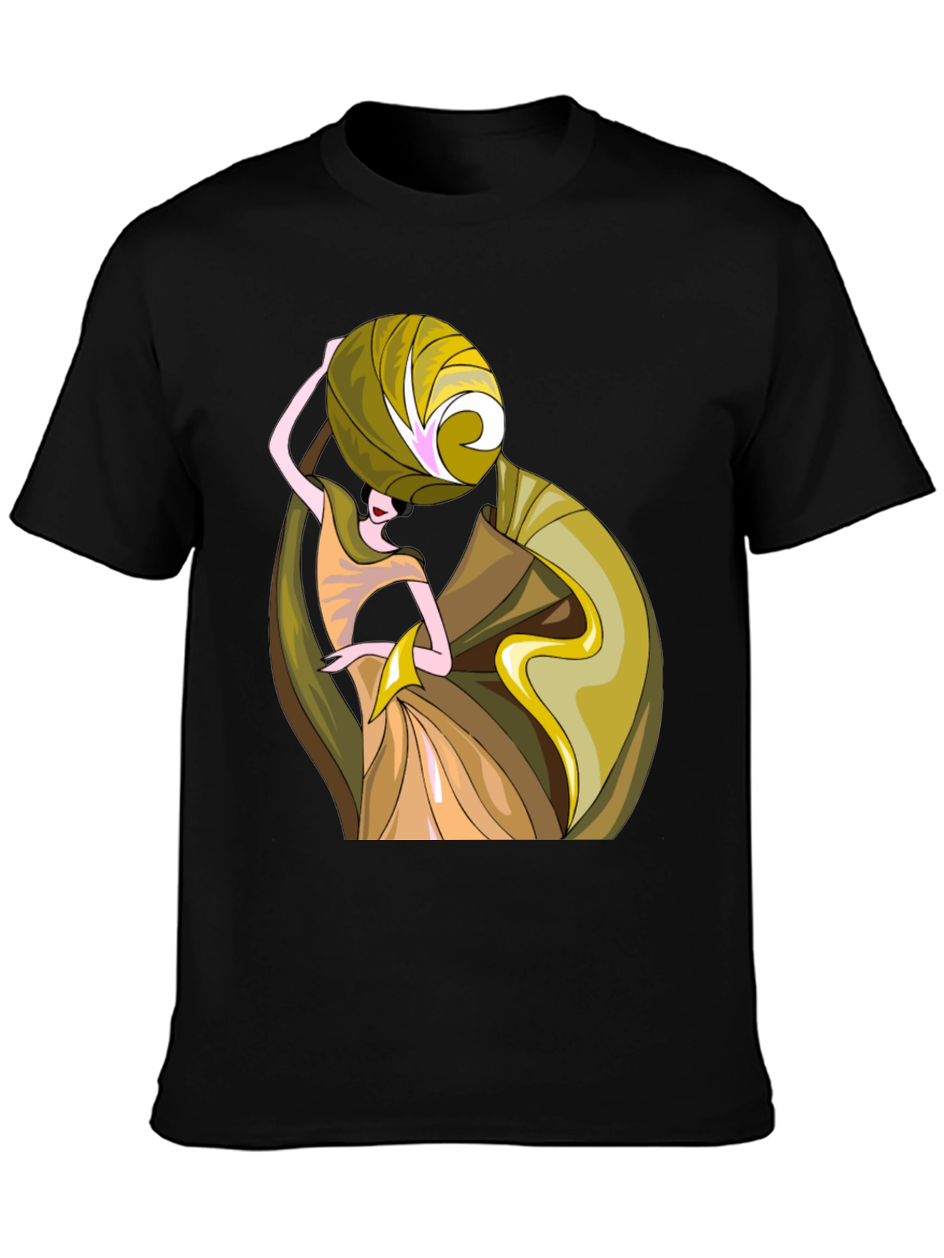 Art Deco Womens Graphic T-Shirt - Black