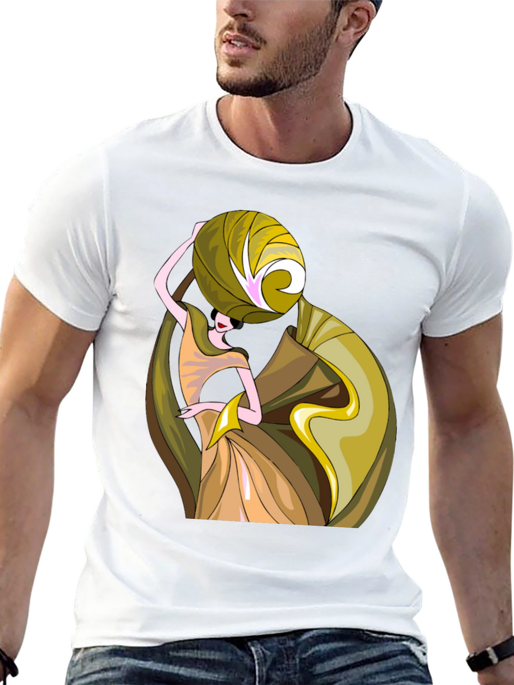 Art Deco Womens Graphic T-Shirt - Black