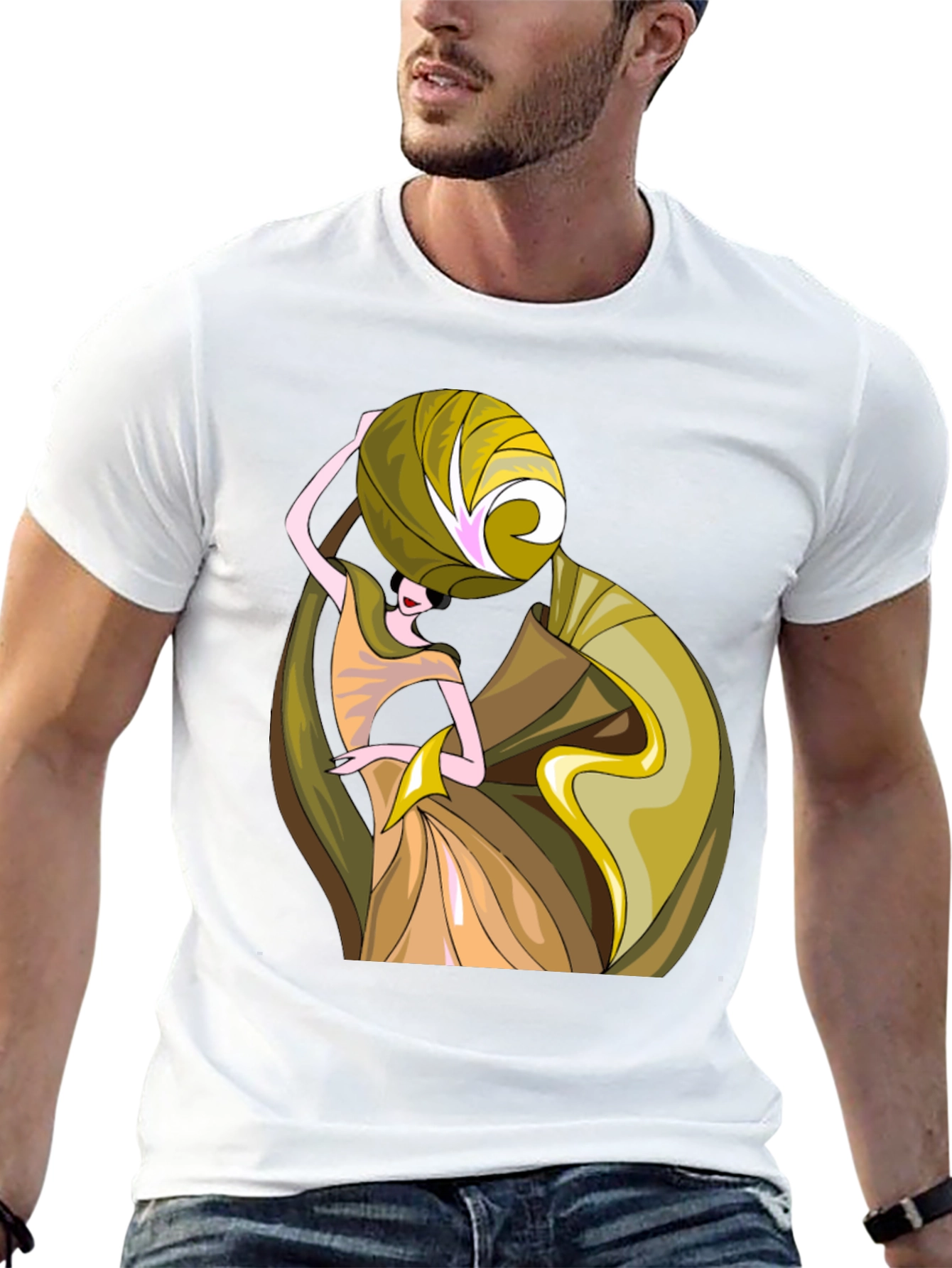 Art Deco Womens Graphic T-Shirt - Black