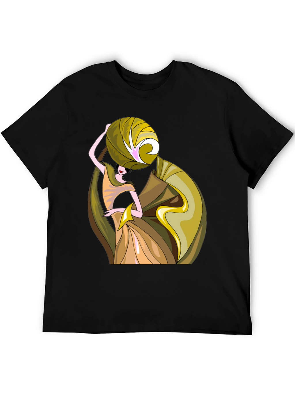 Art Deco Womens Graphic T-Shirt - Black