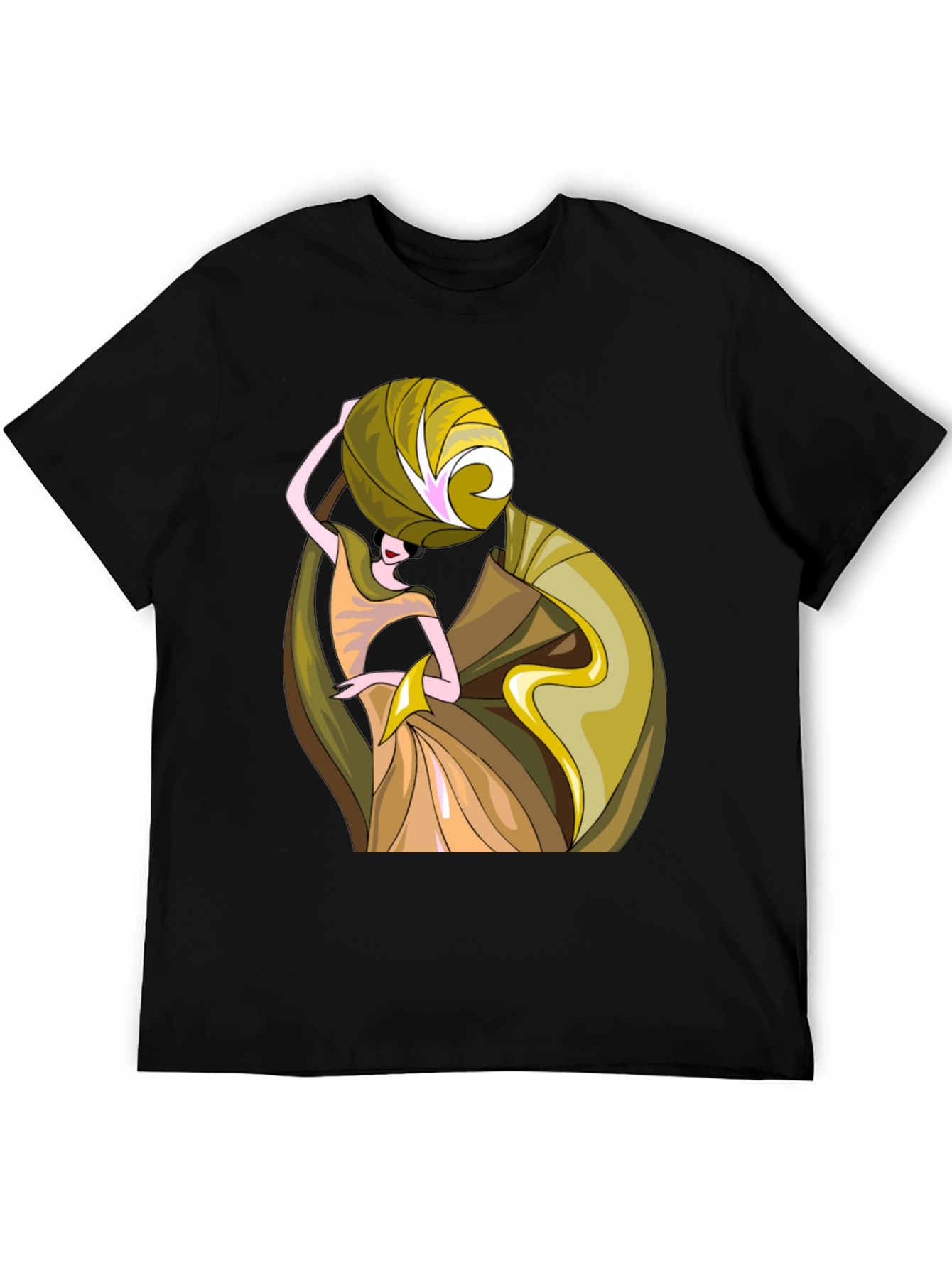 Art Deco Womens Graphic T-Shirt - Black